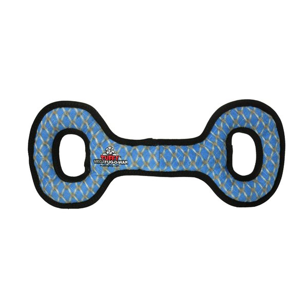 TUFFY - World's Tuffest Soft Dog Toy - MEGA Tug Oval - Squeakers - Multiple Layers. Made Durable, Strong & Tough. Interactive Play (Tug, Toss & Fetch). Machine Washable & Floats. (Chain Link 2 Pack)