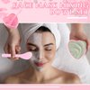 Teenyyou 10 Sets Plastic Heart Shaped Facial Mask Mixing Bowl with Spatula Esthetician Supplies Pink Facemask Bowl DIY Skin Care Mixing Tool Kit for Lady Women Home Beauty Salon Use