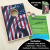 Coinhole Mini Cornhole Single Board Game | Portable Tabletop Bean Bag Toss Game for Indoor & Outdoor Fun | Includes Coins for Game Play (Single Board Play American Flag)