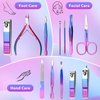 CGBE Manicure Set Nail Clippers Pedicure Kit Men Women Grooming kit Manicure Professional Nail Care Tools Gift 12Pcs with Luxurious Travel Case