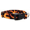 K9 Bytes Orange Flames Soft Adjustable Dog Collar with Quick Release Buckle Small