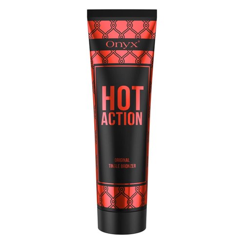 Onyx Hot Action Tingle Tanning Lotion for Tanning Beds – Tingle Intensifier for Adanced Tanners – Hot Tanning Lotion with Bronzer and Accelerator - No Stain and No Streaks - Moisturizes Skin