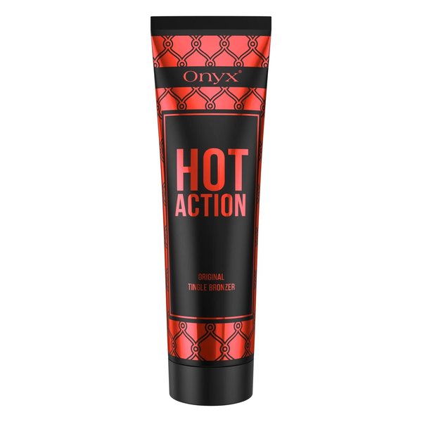 Onyx Hot Action Tingle Tanning Lotion for Tanning Beds – Tingle Intensifier for Adanced Tanners – Hot Tanning Lotion with Bronzer and Accelerator - No Stain and No Streaks - Moisturizes Skin