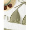 SweatyRocks Women's 3 Piece Zebra Striped Bikini Swimsuit Set & Beach Skirt Set Bathing Suit Olive Green L