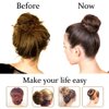 Extra Hair Donut Bun Maker Blonde for Kid, Ring Style Bun, 2PCS Chignon Hair Small Doughnut Shaper for Short and Thin Hair (Small, 2.5 Inch/Beige)