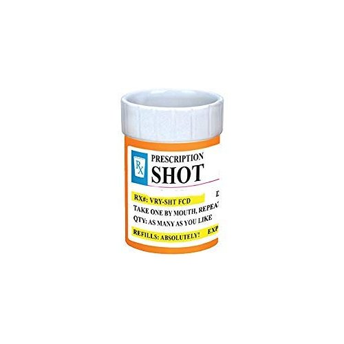 Shot Glasses - Prescription Pill Bottle Shot Glass 2 oz Rx Unique Funny Novelty 1 Shot Glass set, Great Gag Gifts Shot Glasses for Vodka, Whiskey, Tequila, Espresso, Gag Gift for Men, Secret Santa