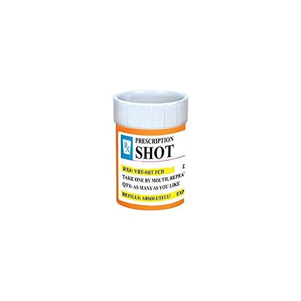Shot Glasses - Prescription Pill Bottle Shot Glass 2 oz Rx Unique Funny Novelty 1 Shot Glass set, Great Gag Gifts Shot Glasses for Vodka, Whiskey, Tequila, Espresso, Gag Gift for Men, Secret Santa