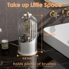 YOOLENS Makeup Brush Holder Organizer with Lid,360 Rotating Clear Dustproof Makeup Brushes Organizer for Vanity Desktop Bathroom Countertop (Transparent)