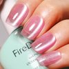 Firedeep Pink Cat Eye Gel Nail Polish 16ml Holographic Glitter Pastel Champagne Pink UV/LED Soak Off Reflective Gel Polish for Nail Art Manicure with Magnet