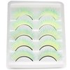 DAODER Lashes Fluffy False Eyelashes Luxury Volume Wispy Cat Eye Faux Mink Eyelashes Neon Green Colored Lashes 18mm Long Soft Cosplay Lashes 5 Pairs (Neon Green)