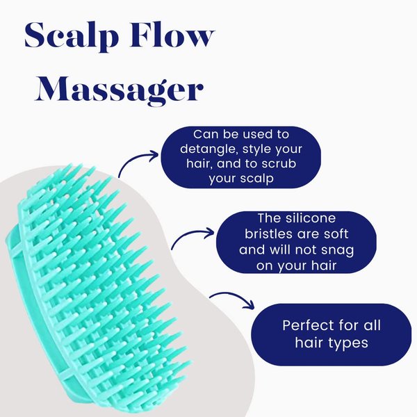 Naturally Drenched Scalp Massager-Detangling Brush-Styler. Soft & Flexible Bristles - Removes Excess Build-Up - Safe for All Hair Types – Styling Brush for Separating, Shaping and Defining Curls
