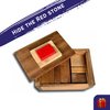 Difficult Puzzle for Adults - Hide The Red Stone Wood Puzzle - 9 Piece Brain Teaser