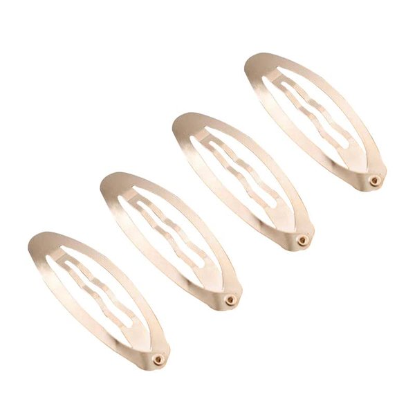 MAHAVIMOKSA Wholesale 100pcs Oval Shape Barrettes Women Metal Snap Hair Clips for DIY Craft (60mm, KC Gold)