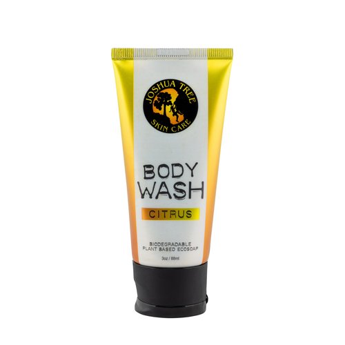 Joshua Tree 3 oz. Body Wash, Shampoo - Biodegradable Plant Based Eco Soap with Organic Ingredients (Citrus)