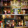 Spilay DIY Miniature Dollhouse Wooden Furniture Kit,Handmade Mini Iron Box Theater Model,1:24 Scale Creative Doll House Toys for Lovers (in A Happy Corner) Q05
