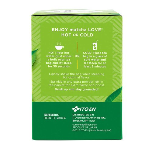 Matcha Love Japanese Matcha + Green Tea, 10 Premium Tea Bags (Pack of 6)
