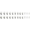 Tyuimhx 24Pcs Short Square Press on Nails Glitter White Grey Rhombus Designs Fake Nails Full Cover False Nails Acrylic Stick on Nails Silver Line Artificial Nails for Women Girls Glue on Nails