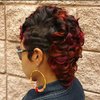 Naseily Short Black and Burgundy Wig Short Curly 2 Tones Synthetic Wigs For Black Women Natural Short Hair Wig (9512-hb)