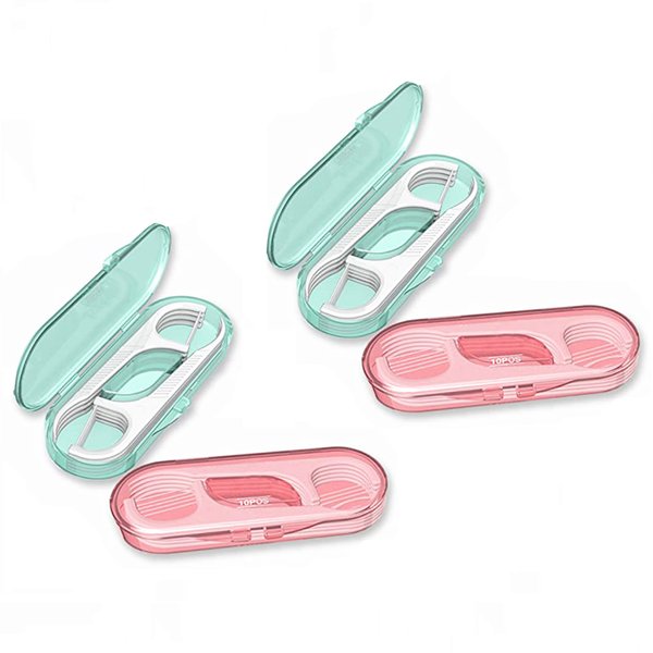 High Toughness Professional Toothpicks Sticks Dental Floss Picks 40 Picks Threader Flosser with 4 Storage Cases, flossing for Family,Hotel,Travel