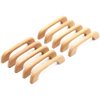 WEICHUAN 10PCS Wood Unfinished Drawer Knobs Pulls Handles - Kitchen Cabinets Furniture Dresser Wardrobe Cupboard Drawer Knobs Pulls Handles(Total Length: 5" Hole-to-Hole Distance: 4")