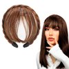 ANRONCH Front Hair Bangs Fringe Hair Extensions Headband, Synthetic Bangs Wigs Headband for Women Girls, Wig props decoration-cosplay/wedding photo/party(Light Brown)