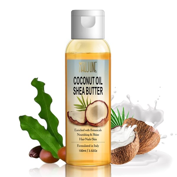 Organic Dry Hair Oil Conditioner for Frizzy Hair, Daily Care Moisturizing Hair Serum, Nails Skin Body Care Vitamins Oil Rosemary Shea Butter Coconut Oil Infused for anti-Dry