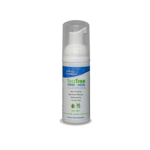 EYEECO Gentle Tea Tree Oil Foaming Facial Cleanser – 1.6oz – Non-Irritating Eyelid Cleanser & Face Wash with Tea Tree, Chamomile & Shea Butter​