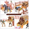PowerTRC 58 Pcs Wild West Cowboys and Indians Plastic Figures Toys Play Set, Toy Figure Action Soldiers and Native American Accessories Figure Playset Birthday Gift