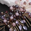 Denifery Rhinestone Wedding Headpieces Bridal Purple Crystal Hair Comb Hair Accessories for Bride Handmade Purple Hair Pieces for Women Girls
