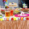GiftExpress 9 feet X 29" Luau Grass Table Skirt, Hawaiian Luau Libiscus Table Skirt for Hawaiian Party, Luau Party Supplies, Luau Party Decorations, Moana Birthday Party (Natural Hay Grass)