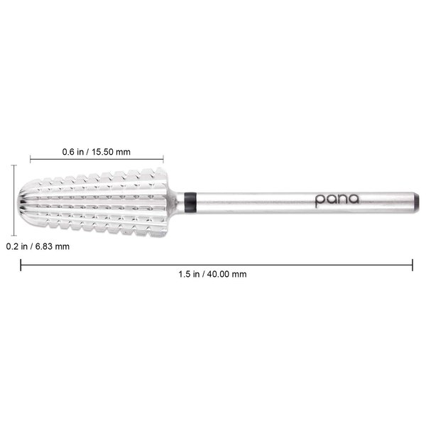 Upgraded PANA Volcano Nail Carbide Bit - Two Way Rotate use for Both Left and Right Handed use - Fastest remove Acrylic or Gel – For Manicure Drill Machine - 3/32" (Extra Coarse - XC, SILVER)