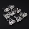 Chargances 8 PCS Mini Crystal Princess Headband Hair Comb Shiny Silver Rhinestone Headband with Comb Wedding Hair Dectoration for Little Girls Birthday Party