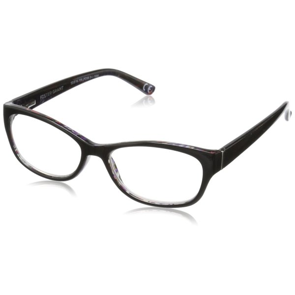 Foster Grant Women's Watercolor Round Reading Glasses, Purple/Transparent, 59 mm, +1.50