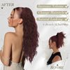 BARSDAR Copper Red Ponytail Extension - 26 Inch Drawstring Ponytail Hair Extensions for Women - Long Curly Wavy Synthetic Clip in Fake Pony Tails Hairpieces Girls Daily Party - Copper Red