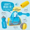 Talking Plush Baby Workout Toys | Baby Crossfit Toy | Plush Fitness Duffle Toy Set | 4 Talking Soft Plush Workout Gear | Medicine Ball, Dumbbells, Sweatband, & Water Bottle | Plush Duffle Bag Carrier