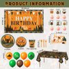 165 Pcs Hunting Birthday Party Decorations Deer Birthday Party Decorations Includes Hunting Backdrop Balloons Cake Cupcake Topper Plates Paper Cup Knives Forks Spoons Tablecloths(Backdrop)