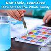 Easy-Clean NonToxic 28 Shiny Colors Watercolor Set With Brush. Bright Washable Paint Is Fun Shiny And Quick Dry. Great Gifts For Kids And Beginners. Sturdy Case + Best Gifts for Children Activities.