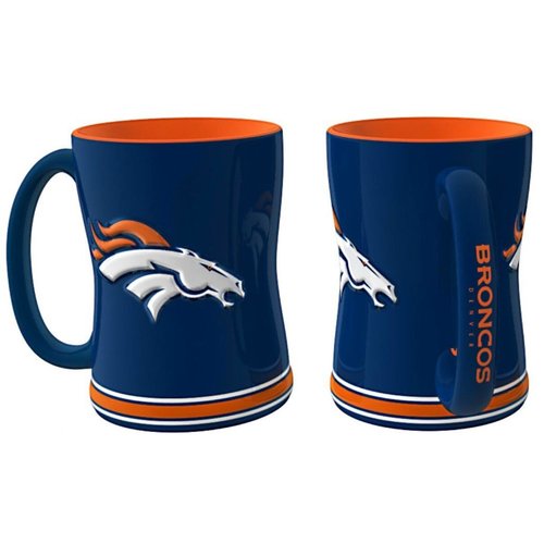 Denver Broncos 15 Ounce Sculpted Logo Relief Coffee Mug