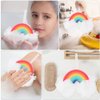 Healvian Loofah Sponge Portable Baby Sponge Rainbow Shaped Bath Scrubber Household Body Scrubber Body Scrubber Balls Shower Mesh for Kids Adults Exfoliating Bath Sponge