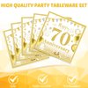 Gold Birthday Decorations 70th Party Tableware Set 1954 70th Theme Birthday Party Table Decoration Supplies Cheers to 70 Years Paper Plate Napkin Tablecloth for Birthday Anniversary Party Supplies
