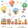 DECOWALL DS-8006P8024 Animal Train and Hot Air Balloons Kids Wall Stickers Wall Decals Peel and Stick Removable Wall Stickers for Kids Nursery Bedroom Living Room (Small) décor