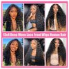 RAYFOG Deep Wave Lace Front Wigs Human Hair Pre Plucked 180% Density 13x4 Deep Curly HD Transparent Lace Frontal Wigs Human Hair for Women (deep wave lace front wigs human hair, 28 Inch)