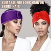 Xuhal 4 Pieces Mesh Hair Wraps for Black Women Sleeping Hair Wrap Scarf Cap Spa Headbands Hair Wraps Hair Nets for Women Black Natural Hair Wash Face Sleep (Yellow, Black, Orange, Purple)