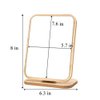 Aestivate Rectangle Compact Table Mirror Standing Wood Framed Mirror Desktop Mirror 90 Degree Rotating Mirror for Makeup Cosmetic