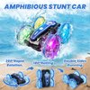 GEVINST Remote Control Car Boat Amphibious RC Car with Waterproof Gesture Control 2.4Ghz All Terrain RC Boat 360° Rotation Stunt Car Beach Pool Toys for Kids Ages 4-8-12 Gifts for 6 7 9 Year Old Boys