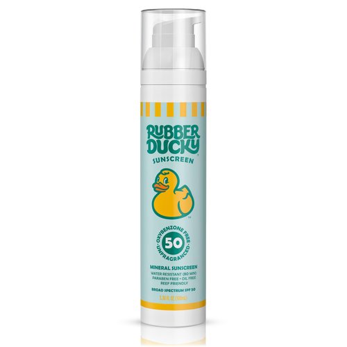 Rubber Ducky SPF 50 Mineral Sunscreen Lotion | Face and Body Sunscreen | Moisturizing Lotion | Broad Spectrum (Oxybenzone and Octinoxate Free) | Travel Size - 3.4 oz