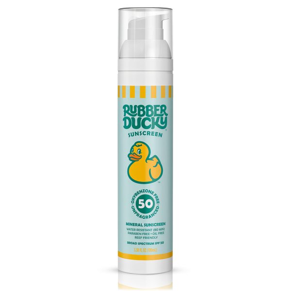 Rubber Ducky SPF 50 Mineral Sunscreen Lotion | Face and Body Sunscreen | Moisturizing Lotion | Broad Spectrum (Oxybenzone and Octinoxate Free) | Travel Size - 3.4 oz