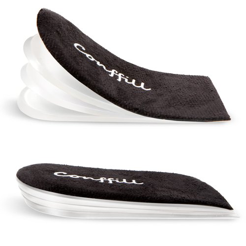 Adjustable Orthopedic Heel Lift Inserts Gel Height Increase Insoles for Women Men Leg Length Discrepancy, Heel Pain, Heel Spurs, 4-Layer Stackable Gel Shoe Lifts Lift Shorter Leg Uneven Hips