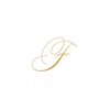 Caspari White Pearl & Gold Paper Linen Boxed Cocktail Napkins in Letter F - Pack of 30 (2900CG.F)