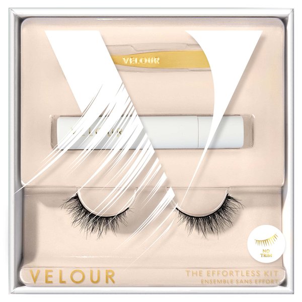 Velour Effortless Lash Kit - Lash, Applicator & Eyelash Glue Bundle | Reusable 25+ Times | Natural False Eyelashes | No-Trim Strip Eyelashes | Fluffy & Lightweight Fake Lashes | All Eye Shapes